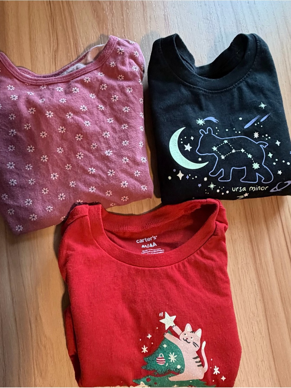 Lot of 3 girl’s 4T long sleeve tees